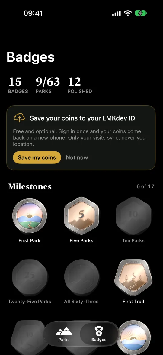 Park Hunt: Your badge case