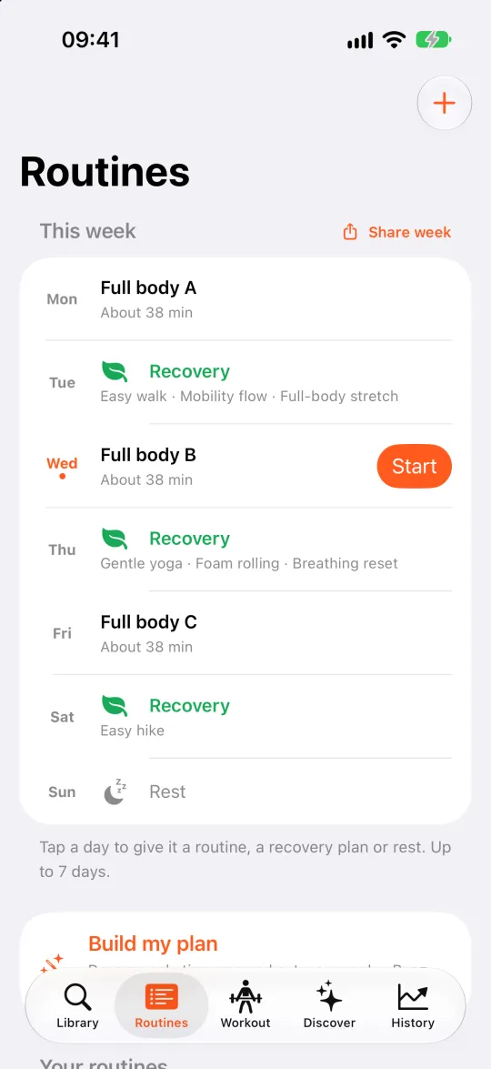 Repz: A full week of routines, rest days included