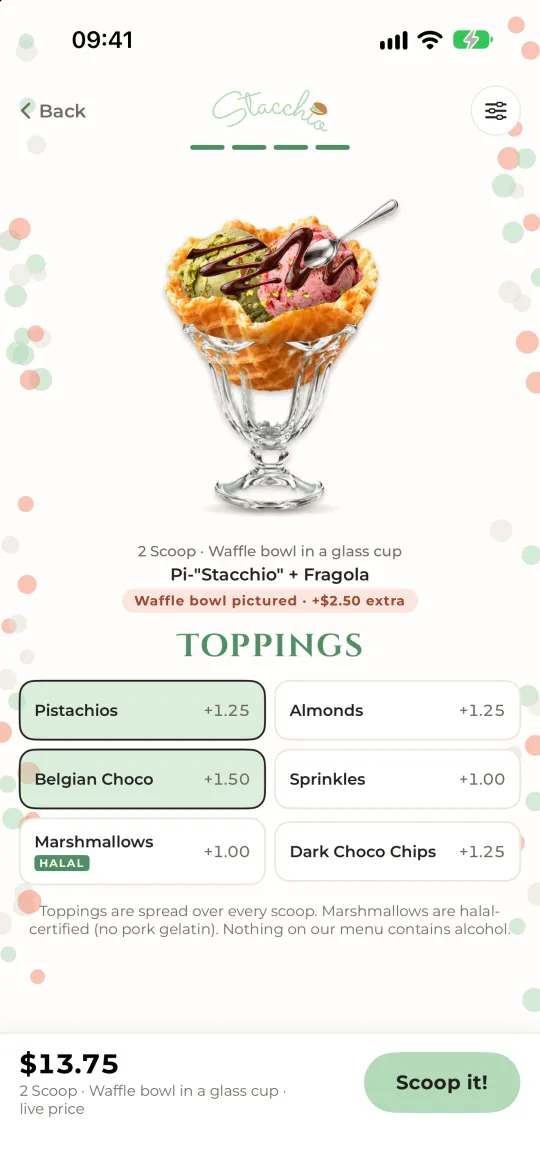 Stacchio: Toppings over every scoop