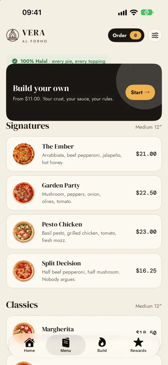 Vera — Al Forno: Signatures and classics, all halal