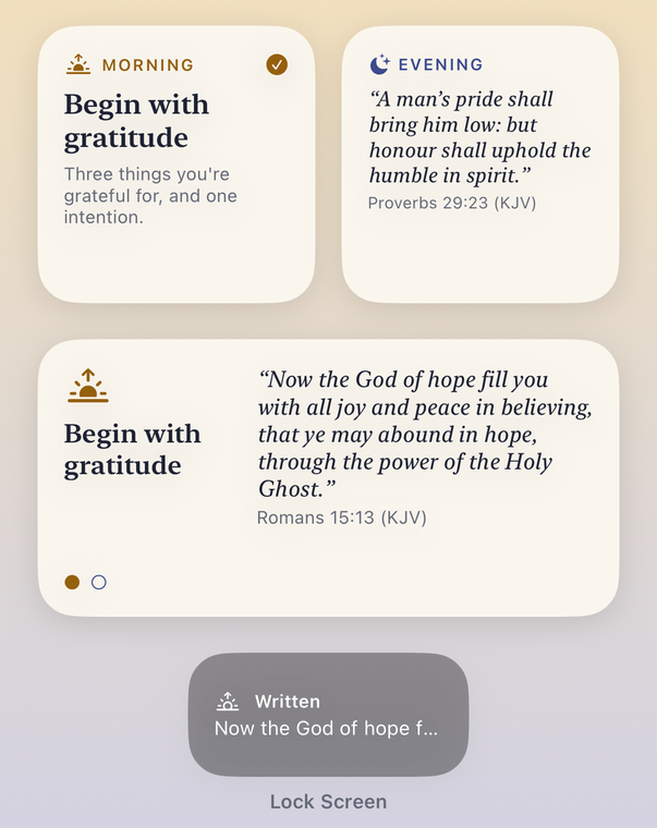 Becoming the Light widgets