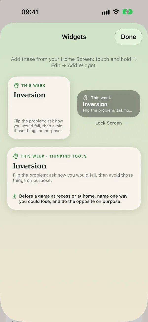 LMK Principles widgets