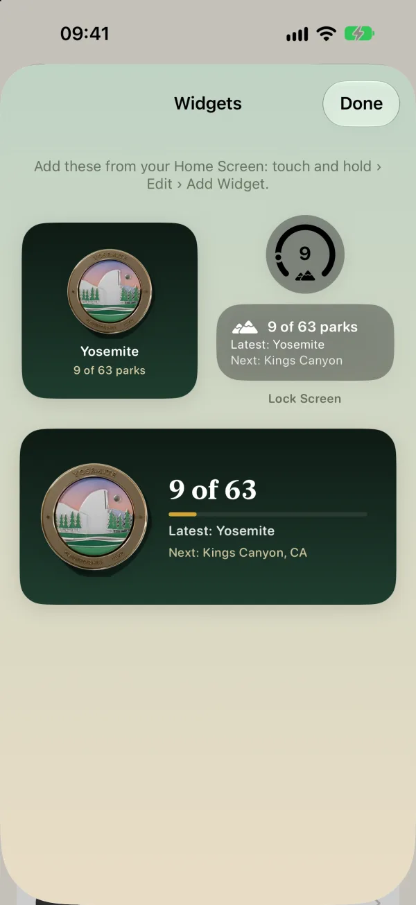 Park Hunt widgets